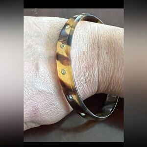 Vintage tortise shelll Bracelet with rhinestones